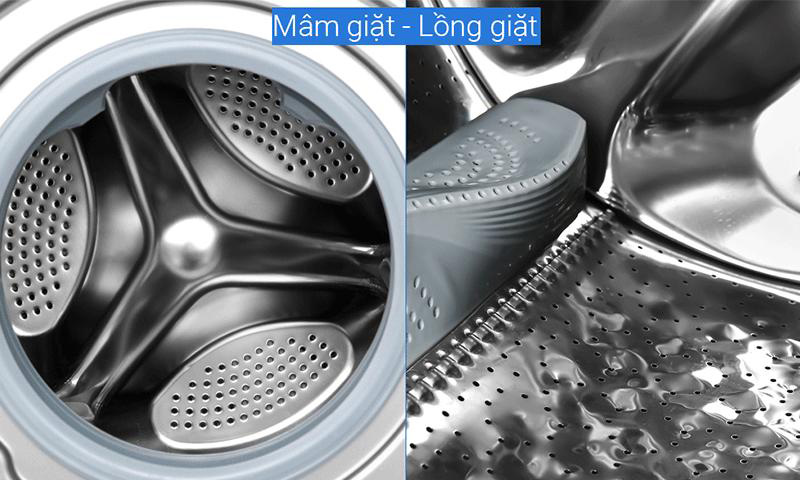 Minh họa bên trong lồng giặt của máy giặt Midea